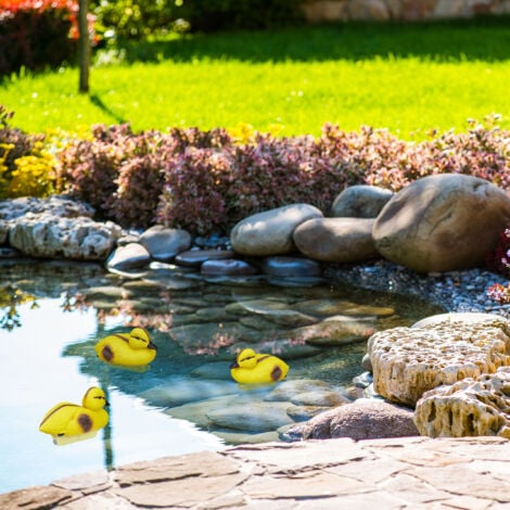 Relaxdays Teichente, 10er Set, schwimmende Entenküken, für den