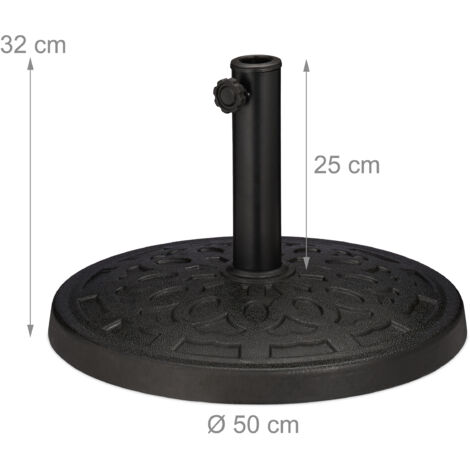 23 kg SonnenschirmstÃ¤nder mit Rollen & Griffen Schirmständer für Schirmstangen von 38/48 mm Ã˜52 cm MarktschirmstÃ¤nder