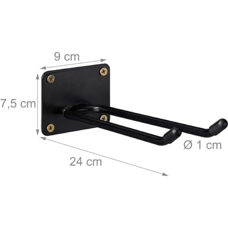 Relaxdays Doppel-Wandhaken Silber, 24 Cm - Ordnungshüter Für Garage & Werkstatt