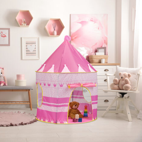 Relaxdays Spielzelt Prinzessin, für Kinder, Prinzessinnenschloss indoor
