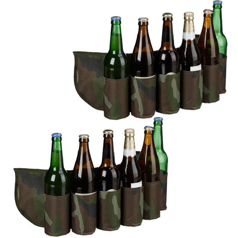2 x Biergürtel Sixpack, für je 6 Dosen & Flaschen, 0,2 - 0,5 l, Bierhalter