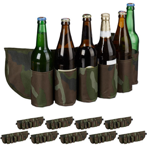 10 x Biergürtel Sixpack, für je 6 Dosen & Flaschen, 0,2 - 0,5 l, Bierhalter