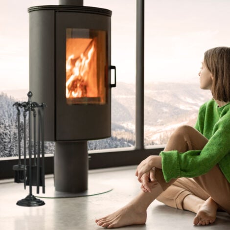 Relaxdays Kaminbesteck 5-teilig - Gusseisen Set Mit Ständer