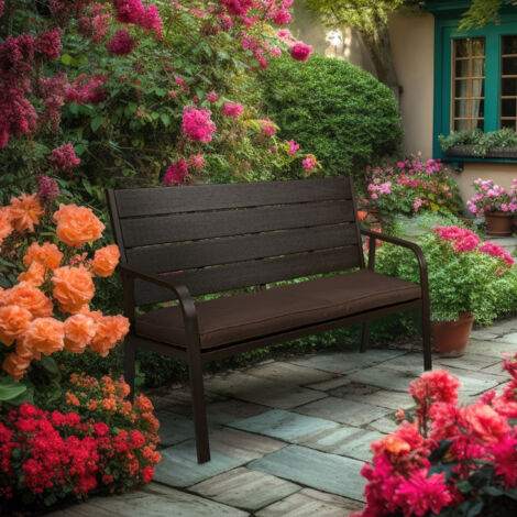 Merkloos Tuinbank - 78 x 118 x 66 cm - 2 zits - houtlook - balkon