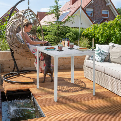 60+ Gartentisch Kunststoff Holzoptik, Die gartenmöbel sind daher aus