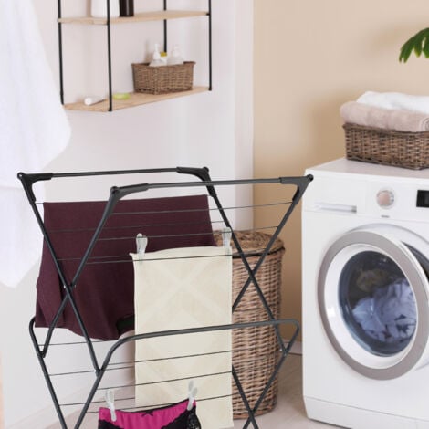 Relaxdays Wäscheständer Klappbar - 11 Stangen Auf 6 Ebenen