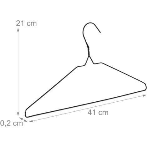 Kleiderbügel Aus Metall – 10 Stück, Schwarz, Rutschhemmend Beschichtet, 4 Mm Dünn, Platzsparend