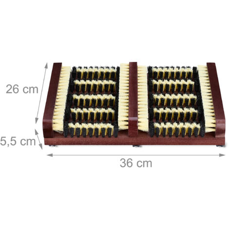 Relaxdays Schuhabstreifer - Rutschfeste Bürstenmatte Aus Holz