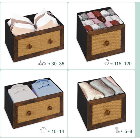 Bambus-Kommode Mit 3 Stoff-Schubladen – Natürliches Design, Platzsparend Für Flur & Schlafzimmer (73x57,5x30 Cm)