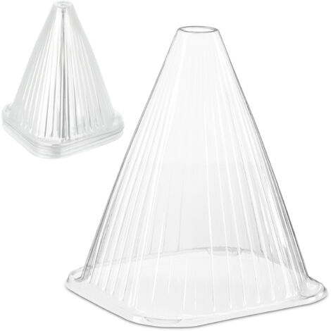 Relaxdays Pflanzenhut, 10er Set, Schneckenschutz, Frostschutz, HxBxT: 22 x 19 x 19 cm, Pflanzhut Kunststoff, transparent