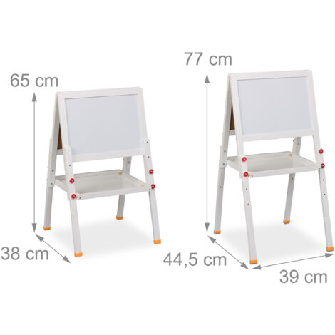 Relaxdays Schoolbord Kinderen Magnetisch Verstelbaar 65 77 Cm Dubbelzijdig 952445653