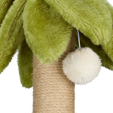 Relaxdays Kratzsäule Kaktus - Kratzbaum Mit Bommel Für Katzen 59cm