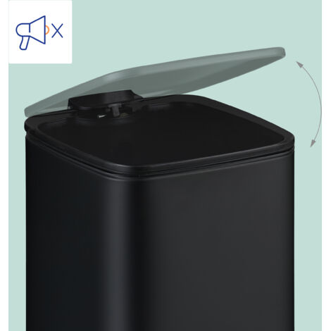 Relaxdays Kosmetikeimer 6 Liter - Absenkautomatik Mit Softclose, Schwarz