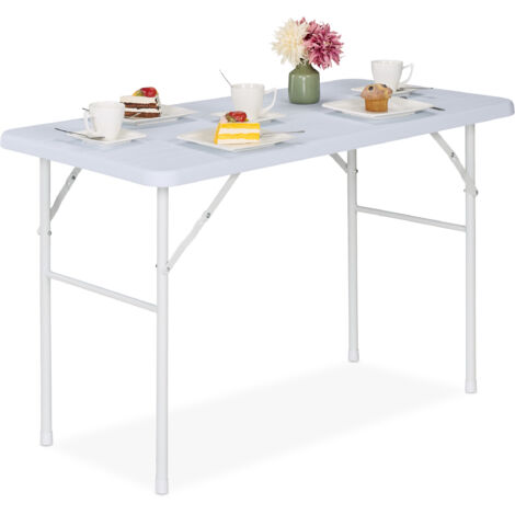 Relaxdays Gartentisch, Holzoptik, eckig, HxBxT 74 x 118 x 60 cm