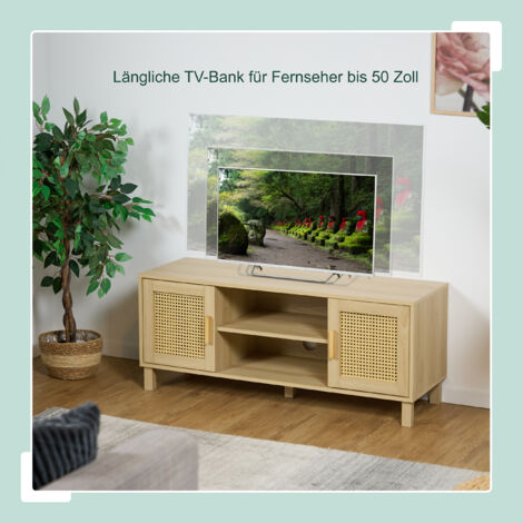 relaxdays TV-Lowboard in Braun/ Schwarz - (B)120 x (H)50 x (T)40 cm günstig kaufen