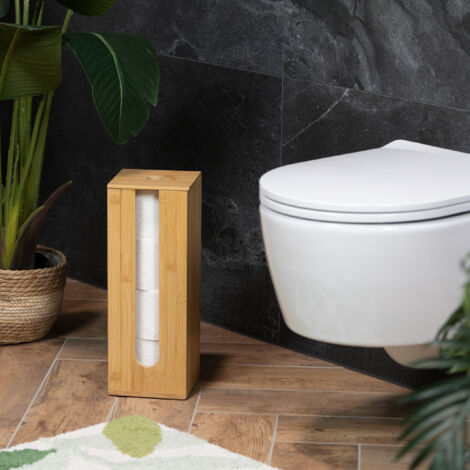 Toilettenpapierhalter Aus Holz Mit Ablage – Wandmontage, 20x13x15 Cm, Auch Für Feuchttücher & Handy