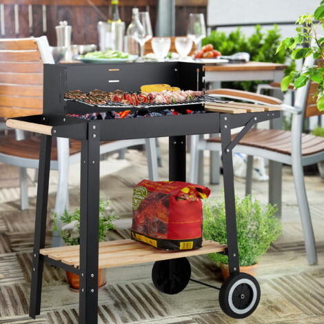 Relaxdays Kugelgrill 44cm Mit Rädern - Holzkohlegrill Mit Ascheschale