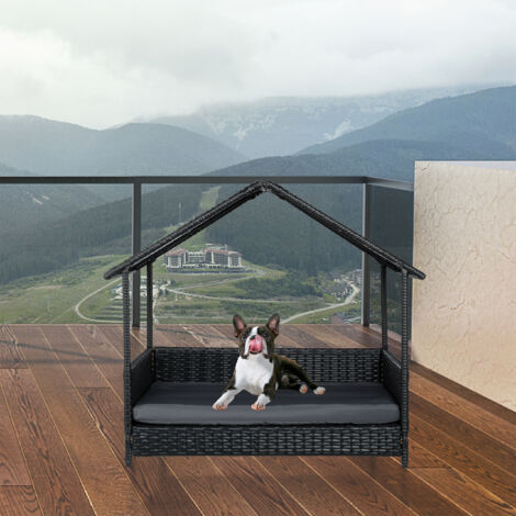 Relaxdays Outdoor Hundebett Erhöht – Graue Hundeliege Für Kleine & Mittlere Hunde Bis 35 Kg, 92x76 Cm