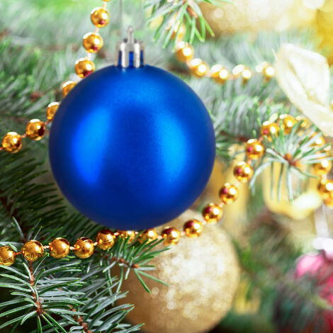 Coole blau-weiße deko-weihnachtskugeln mit glitzer- und