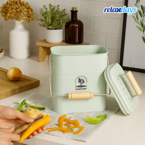 Relaxdays Komposteimer K che 3 5 Liter 2 Aktivkohlefilter Deckel relaxdays-komposteimer-k-che-3-5-liter-2-aktivkohlefilter-deckel