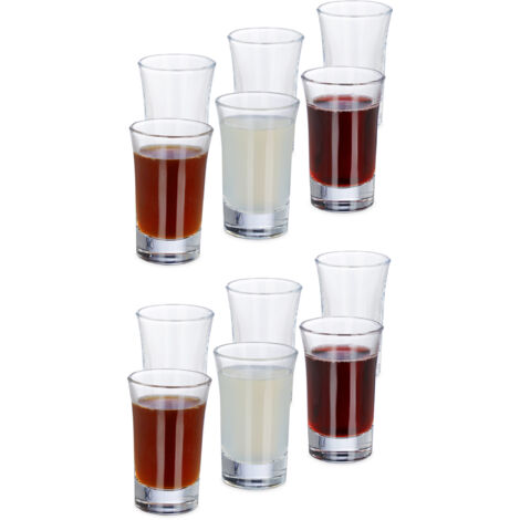 24 x Schnapsglas, aus Glas, 4 cl, Tequila, Vodka, Kaffee, Party, Shots, spülmaschinenfest, Shotgläser, transparent