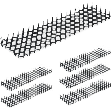 24 x Dornengitter, Marder- & Katzenabwehr, Schutz für Beete, Pflanzen, Kunststoff, Stachelmatte, schwarz