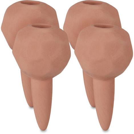 8 x Bewässerungskugeln Ton, Durstkugeln Ø 6cm, Keramik, dosierte Bewässerung für Topfpflanzen, terracotta