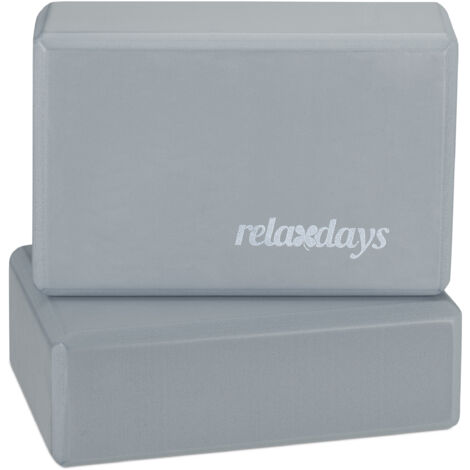 10 x Yogablock, Yoga-Klötze für Yoga-Übungen, Hartschaum, rutschfest, Yoga-Würfel HBT: 8x23x15 cm, grau im Set