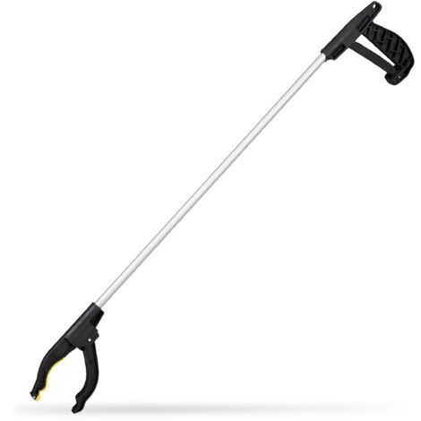 2 x Universal Greifarm, Müllgreifer, Armverlängerung, Greifhilfe für Senioren, Aluminium, 76 cm, silber/schwarz