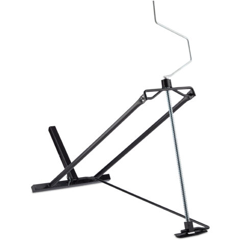 Relaxdays Rasentraktor Hebevorrichtung, 400 kg, Kippvorrichtung Aufsitzmäher, stufenloser Neigungswinkel, Stahl, schwarz