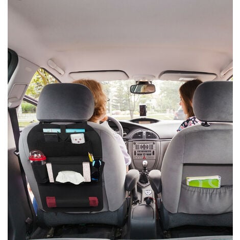2 x Rücksitz Organizer, große Rücksitztasche aus Filz, für Kinder, je 7  Fächer, Rücklehnenschutz fürs Auto