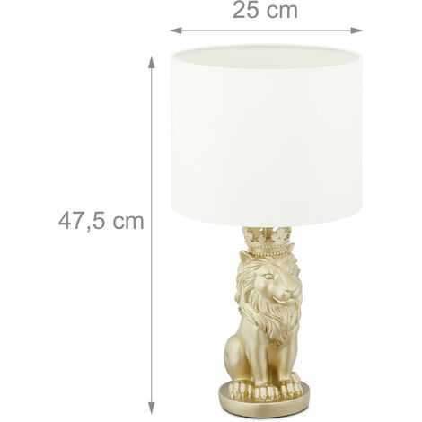 Relaxdays Tischlampe Schwarz Mit Stoffschirm – E27, 49 Cm Hoch, Modernes Design