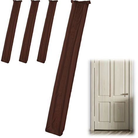 4 x Zugluftstopper für Tür, beidseitig, Türrolle gegen Zugluft und Kälte,  Stoff, Türluftstopper, 90 cm lang