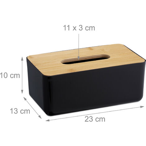 Relaxdays Kosmetiktuch-Box Aus Bambus - Weiß & Nachfüllbar