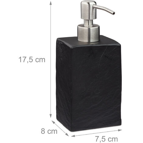 Produktbild von Relaxdays Seifenspender, 200 Ml, Nachfüllbar, Bad, WC & Küche, Polyresin, Edelstahlpumpe