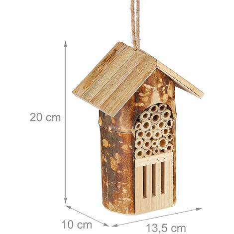 x & Nisthilfe Schmetterlinge, Garten, HBT: Wildbienen hängend x o. 13,5 Relaxdays 20 Insektenhotel, stehend,