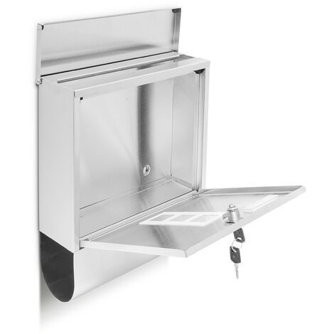 Briefkasten Mit Zeitungsfach, Edelstahl Gebürstet, Produktbild-Vorschau 2