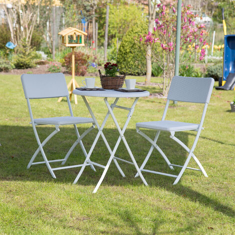 Relaxdays Gartenm Bel Set Bastian Klappbar Teilig Rattan Optik