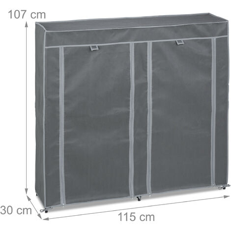 Relaxdays Schuhschrank Für 30 Paar Schuhe | Anthrazit, 168x61x31,5 Cm, Magnetische Türen | Stoffschrank Mit Stecksystem, Einfach Aufzubauen