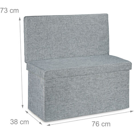 Relaxdays Faltbarer Sitzhocker mit Lehne L HBT 73 x 76 x 38 cm