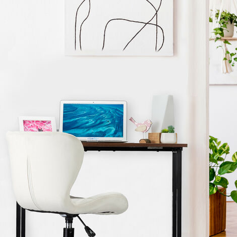 Relaxdays Schreibtisch klappbar, platzsparender Bürotisch, Home Office, Jugendzimmer, 74,5 x 80 x 45 cm, braun/schwarz