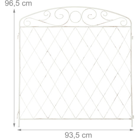 Relaxdays Gartenzaun, Metall Steckzaun HxB 91x278 cm, 3 Zaunelemente