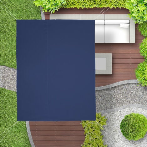 Sonnensegel Rechteckig 3x4m Blau mit Ösen für Balkon Terrasse