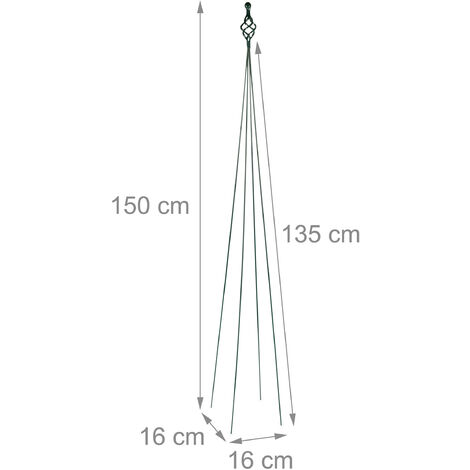 Relaxdays Rankhilfe 4er Set, 4beinig freistehend, Kletterpflanzen und