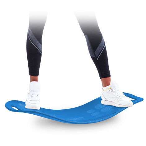 Relaxdays Fitness Balance Board, Twist-Board für Ganzkörpertraining, Yoga,  bis 150 kg, Gleichgewichtstrainer, blau