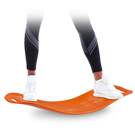 Relaxdays Fitness Balance Board, Twist-Board für Ganzkörpertraining, Yoga,  bis 150 kg, Gleichgewichtstrainer, orange