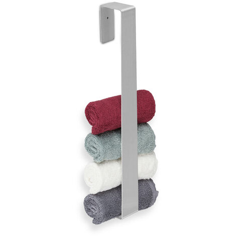 Relaxdays Handtuchhalter ohne Bohren, 45 cm, selbstklebende Handtuchstange, Gästehandtuchhalter Bad, Edelstahl, silber