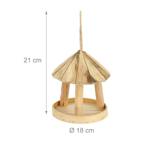 Relaxdays Vogelfutterhaus Aus Holz - Futterstation Zum Aufhängen, Ca. 17x14,5x11,5 Cm