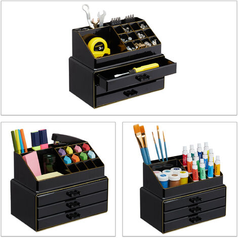 Relaxdays 2x Kosmetikorganizer Mit 6 Schubladen – Acryl-Aufbewahrung Für Make-up & Schmuck