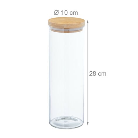 Relaxdays Vorratsgläser 3er Set - 500ml Mit Bambusdeckel Luftdicht